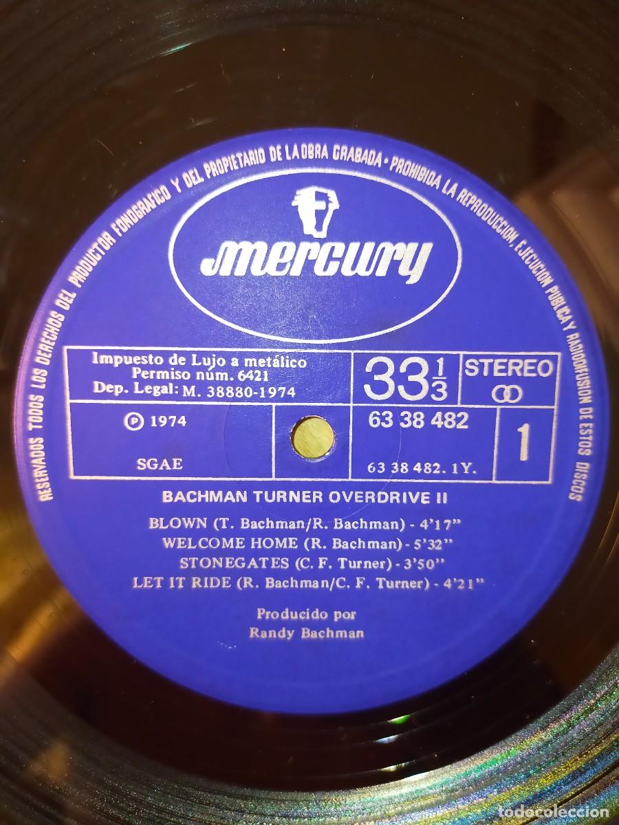 Discos de vinilo: BACHMAN-TURNER OVERDRIVE NIT-ORIGINAL ESPA&Ntilde;OL 1974 - Foto 3