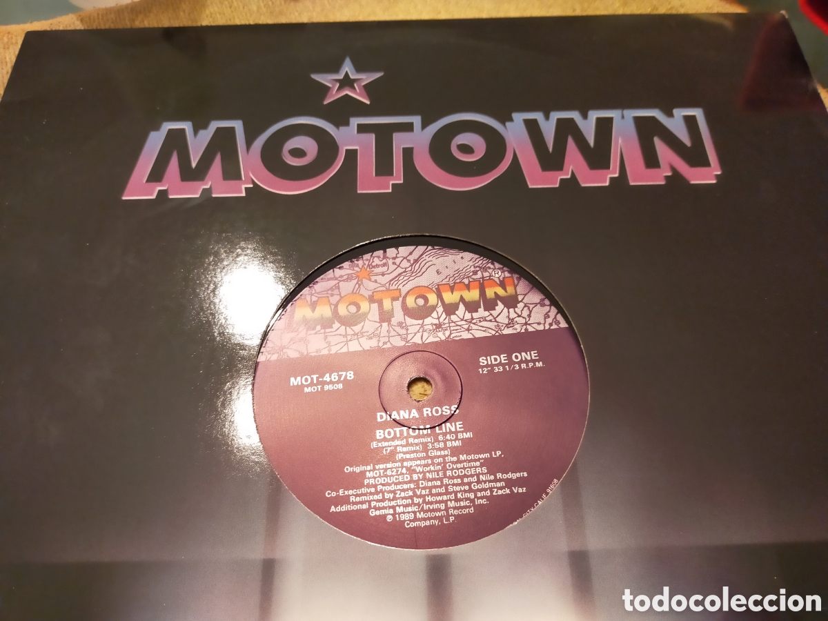 Discos de vinilo: Diana Ross maxi bottom line u.s.a. 1989 - Foto 1