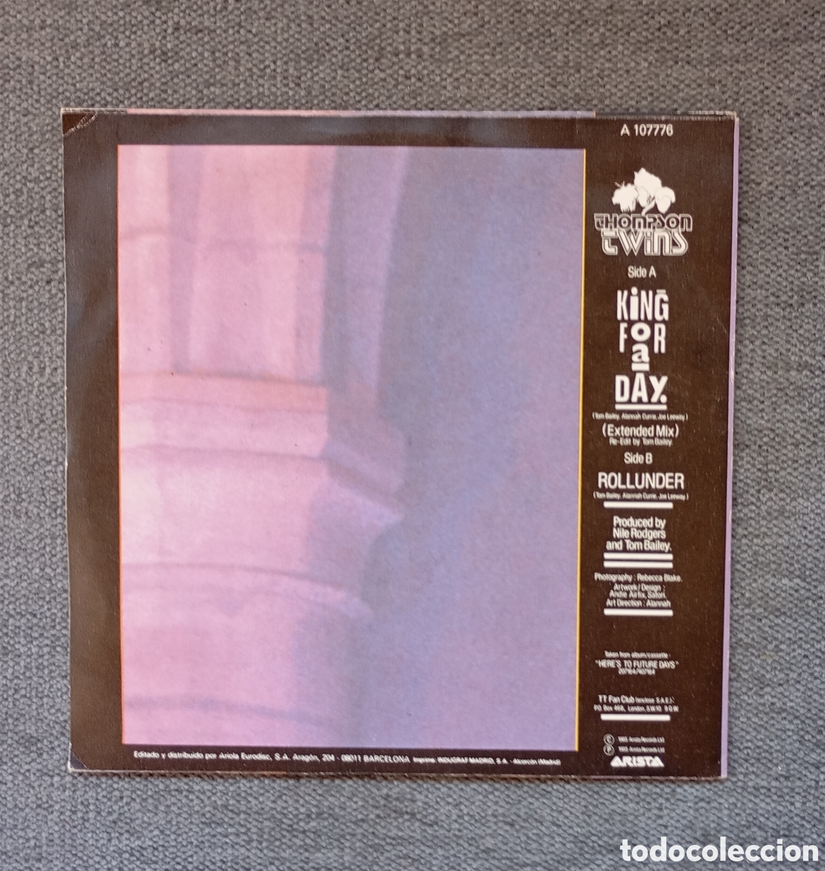 Discos de vinilo: Thompson Twins. King For A Day/ Rollunder. Single 7&rdquo;, a&ntilde;o 1985. - Foto 2