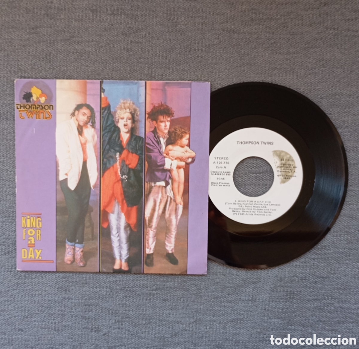 Discos de vinilo: Thompson Twins. King For A Day/ Rollunder. Single 7&rdquo;, a&ntilde;o 1985. - Foto 1