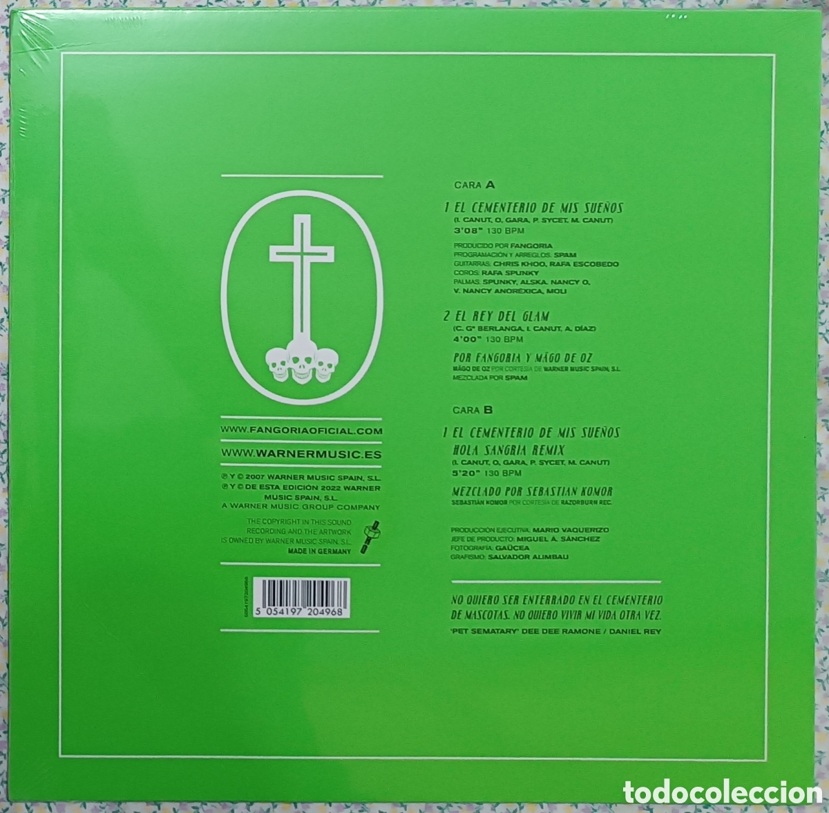 Discos de vinilo: FANGORIA - CEMENTERIO DE MIS SUE&Ntilde;OS MAXI SINGLE DISCO VINILO 12&rdquo; - Foto 2