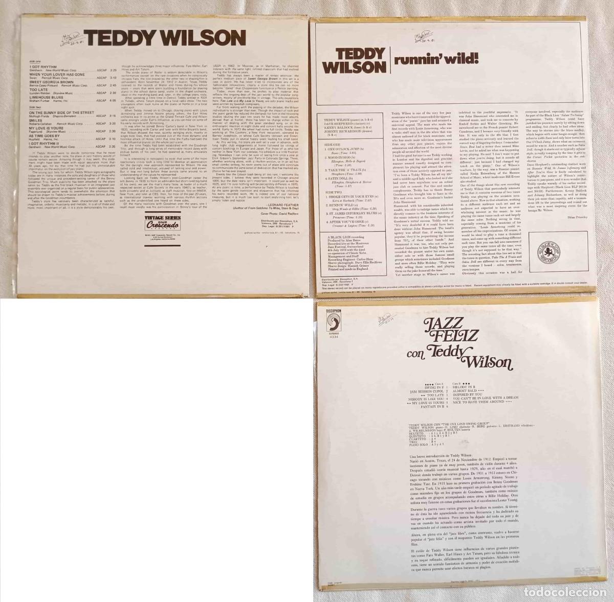 Discos de vinilo: TEDDY WILSON (JAZZ) - 3 discos LPs - Foto 2