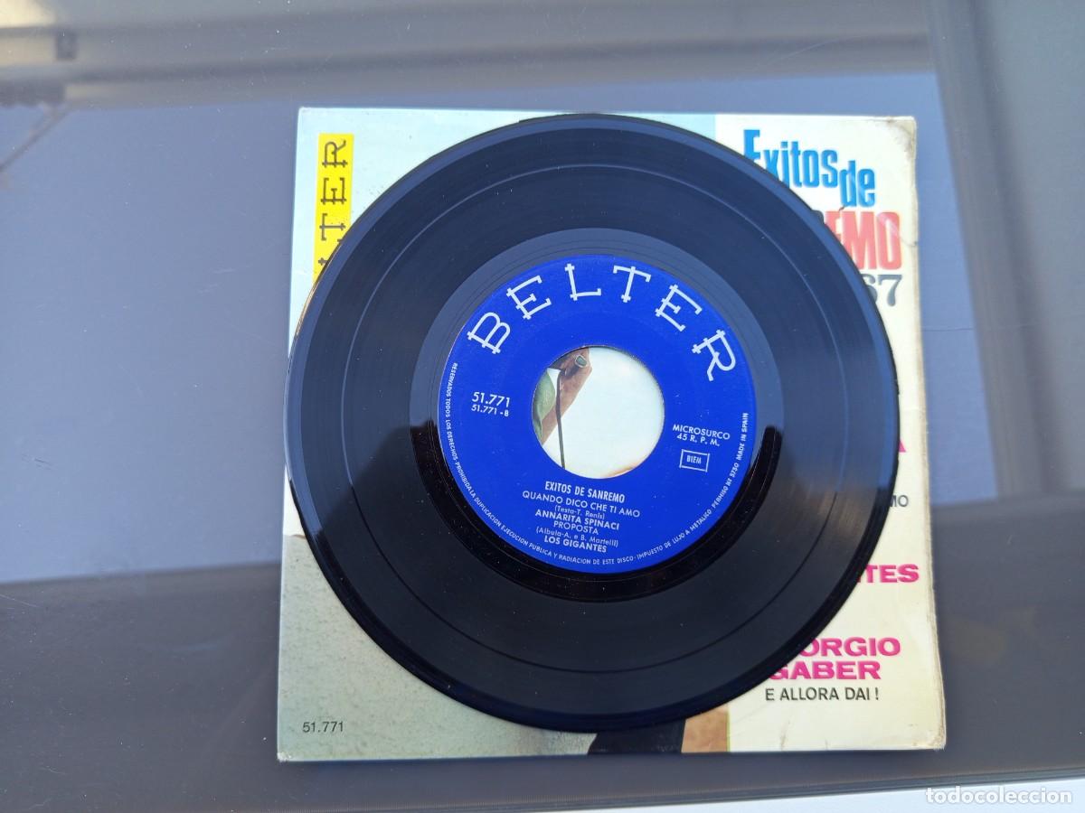 Discos de vinilo: &Eacute;XITOS DE SAN REMO (SINGLE) 1967 - Foto 4