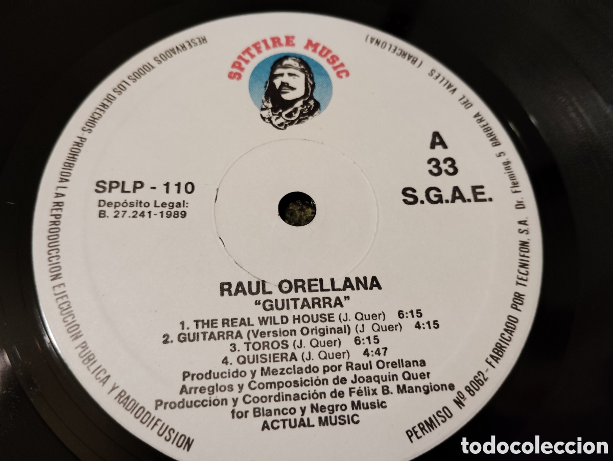 Discos de vinilo: RAUL ORELLANA - GUITARRA ( 1989 ) - Foto 3
