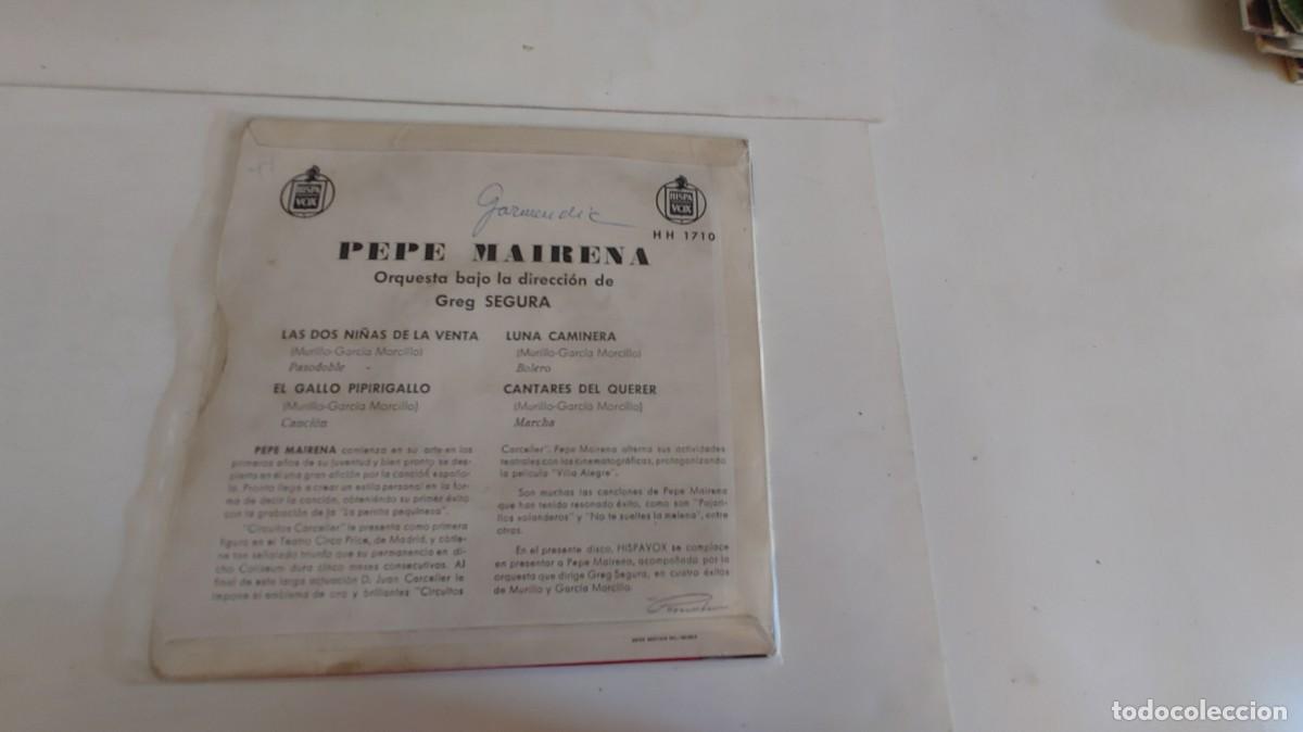 Discos de vinilo: PEPE MAIRENA-EP LAS DOS NI&Ntilde;AS DE LA VENTA +3 - Foto 2