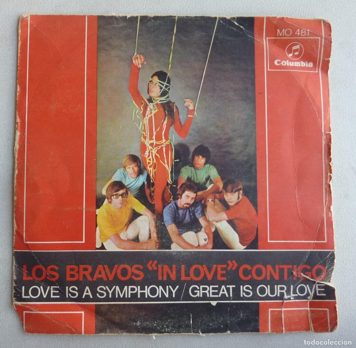 Discos de vinilo: LOS BRAVOS / LOVE IS A SYMPHONY / 1968 / SINGLE - Foto 1