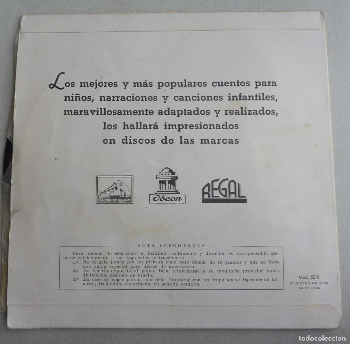 Discos de vinilo: CUENTO INFANTIL // CAPERUCITA / PULGARCITO /SINGLE - Foto 2
