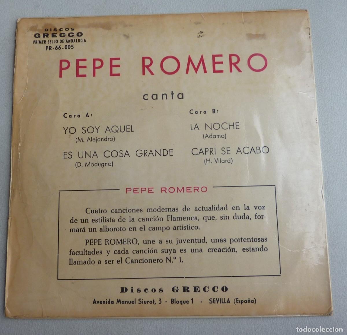 Discos de vinilo: PEPE ROMERO // YO SOY AQUEL+3 // 1966 // EP - Foto 2
