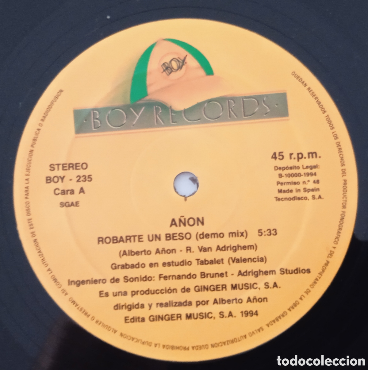 Discos de vinilo: ALBERTO A&Ntilde;&Oacute;N - Robarte un beso (1994) - Foto 6