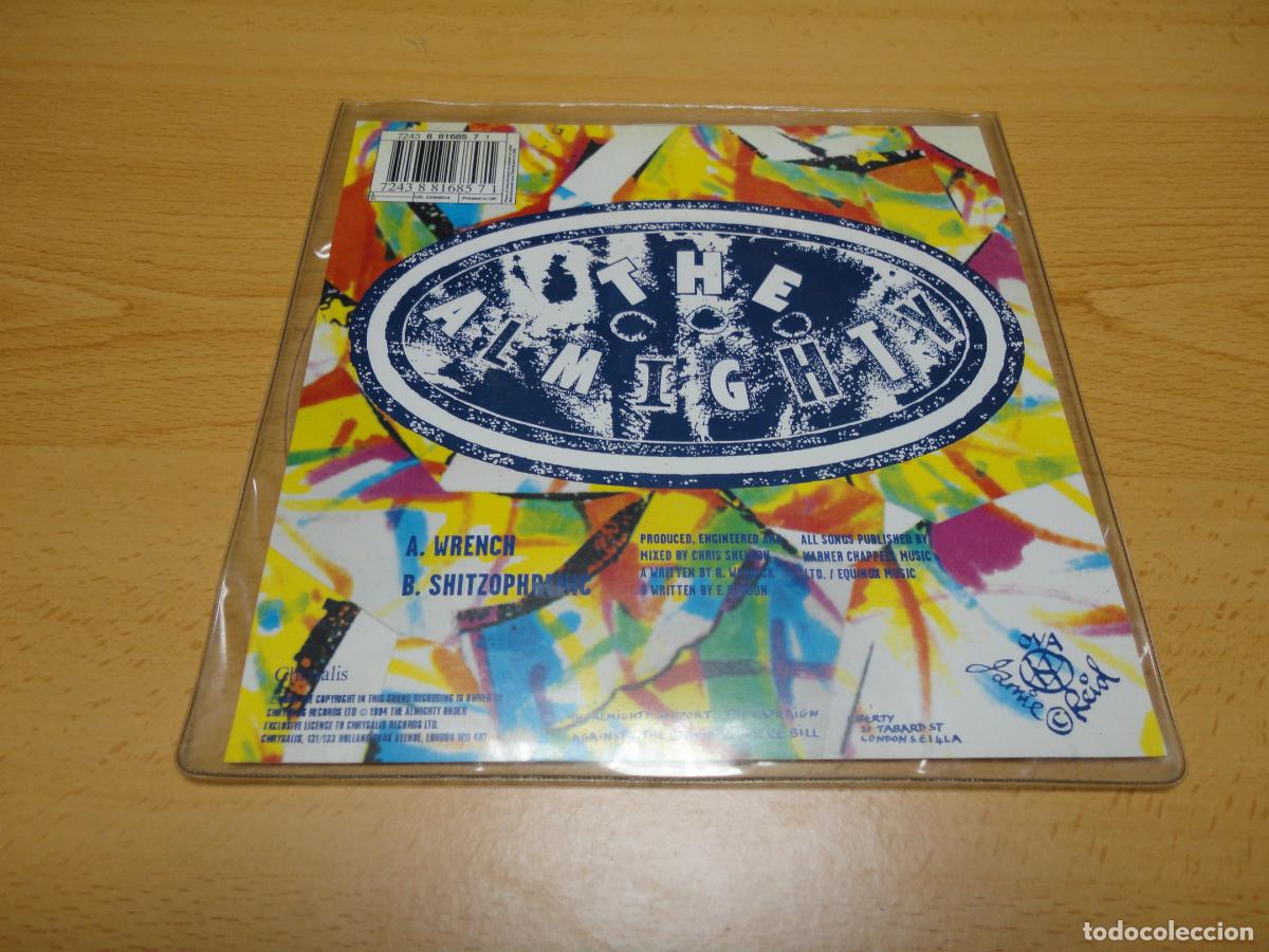 Discos de vinilo: The Almighty &rdquo;Wrench/Shitzophrenic&rdquo; Single - Foto 2