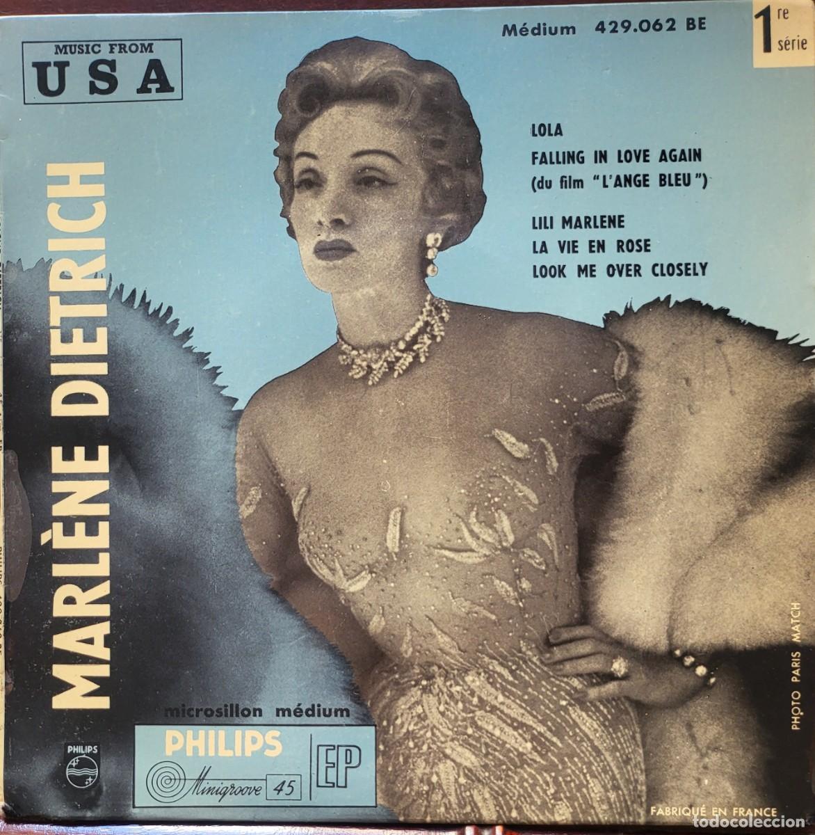 Discos de vinilo: Marlene Dietrich Ep sello Philips editado en Francia... - Foto 1