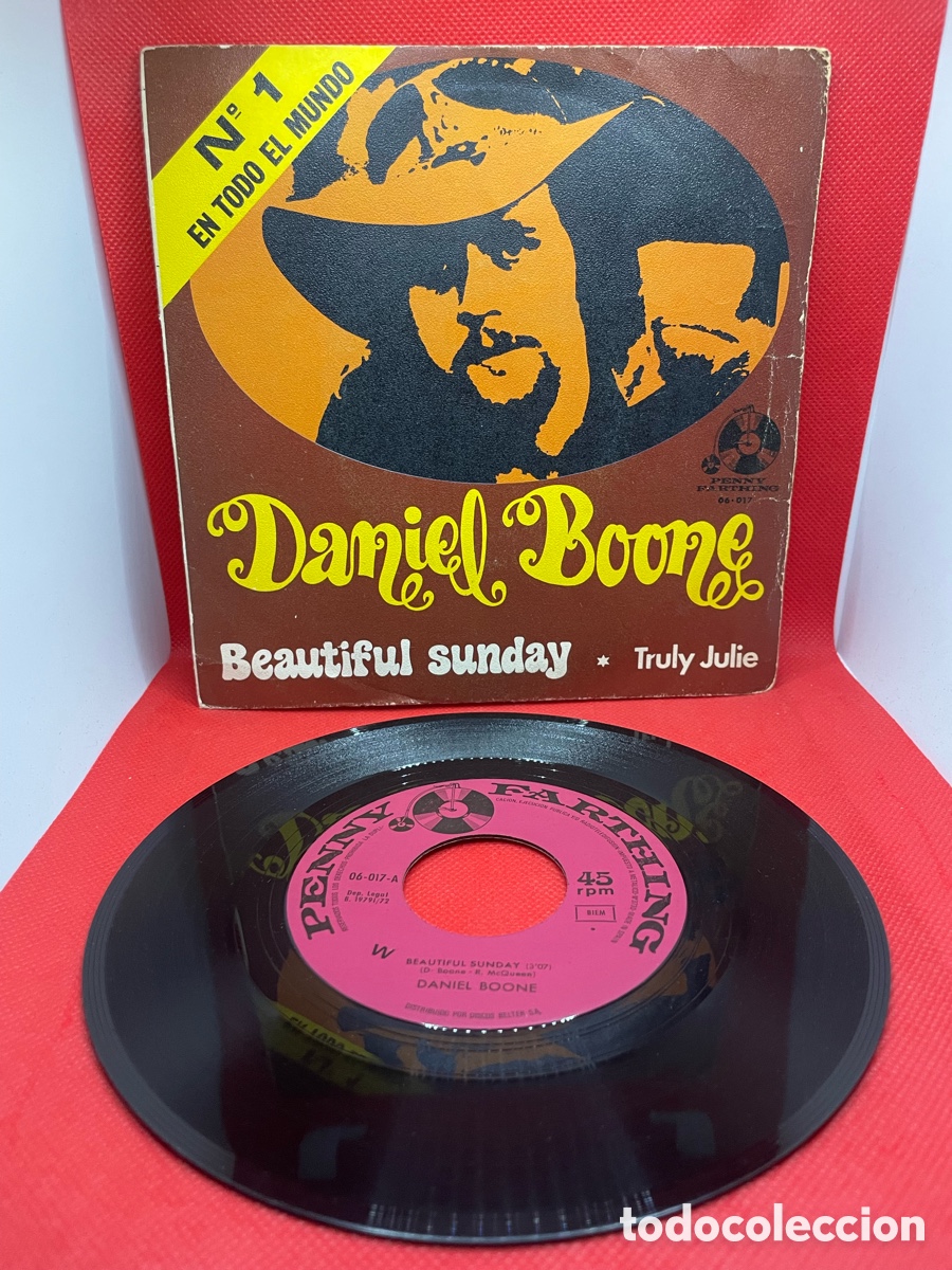 Discos de vinilo: SINGLE DANIEL BOONE - BEAUTIFUL SUNDAY - BELTER 1972. - Foto 1