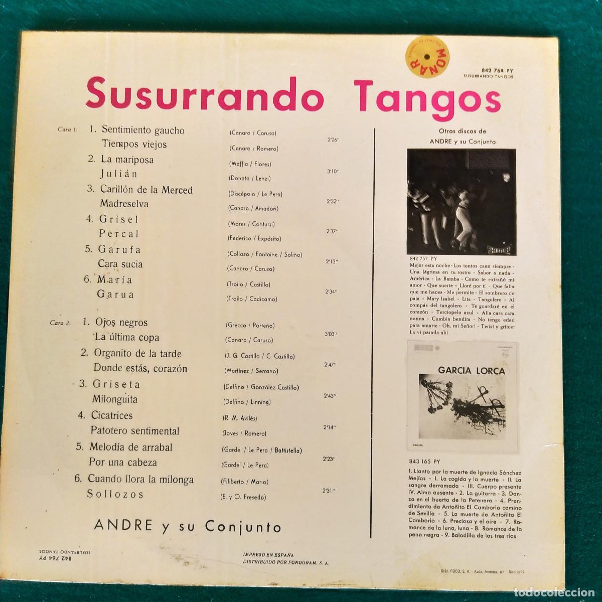Discos de vinilo: Andre Y Su Conjunto &ndash; Susurrando Tangos - Foto 2