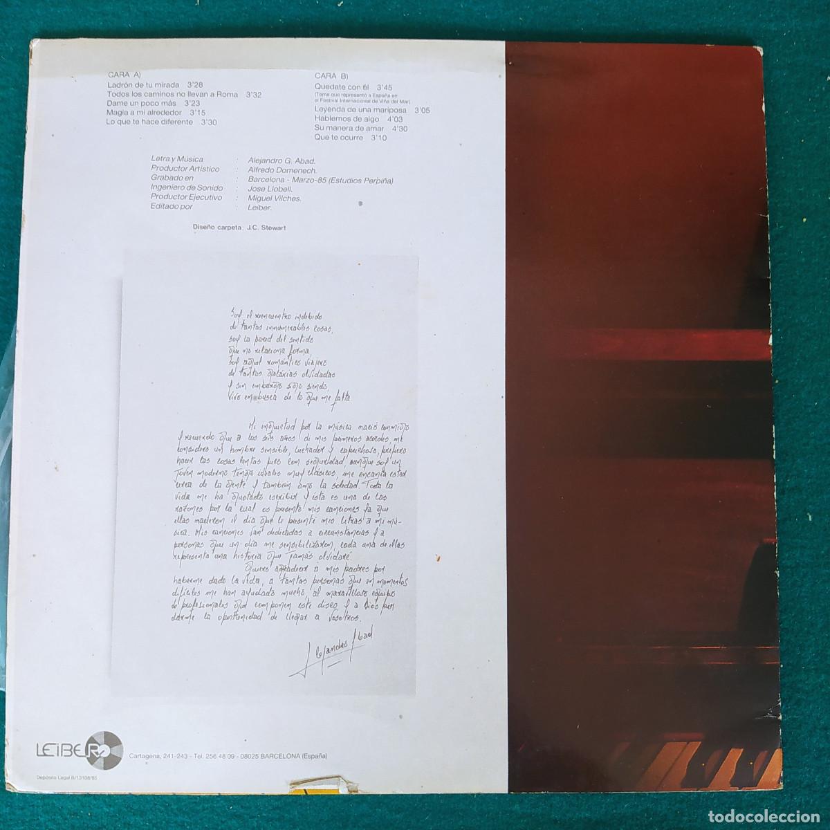 Discos de vinilo: Alejandro Abad &ndash; Qu&eacute;date Con &Eacute;l - Foto 2