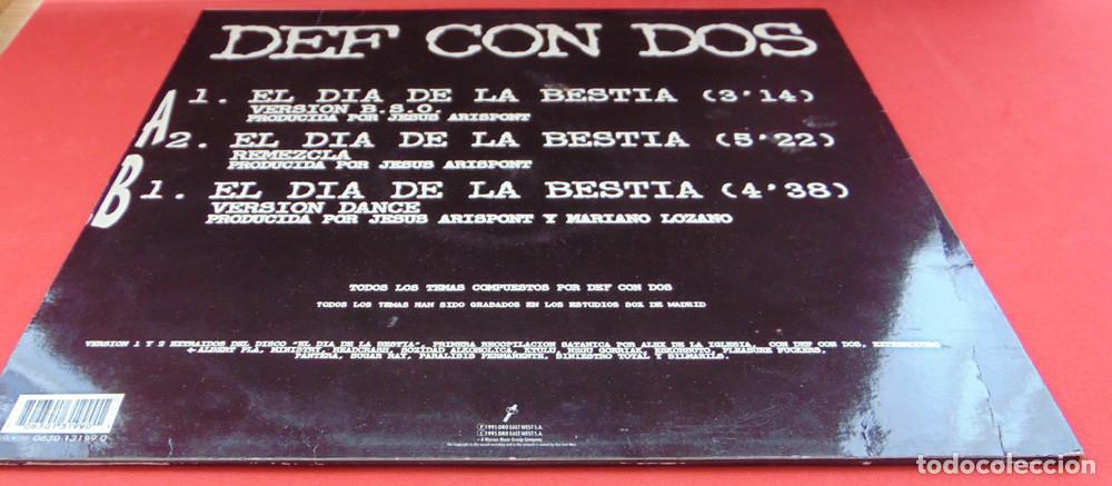 Discos de vinilo: DEF CON DOS &ndash; El D&iacute;a De La Bestia - MAXISINGLE 1995 - Foto 3