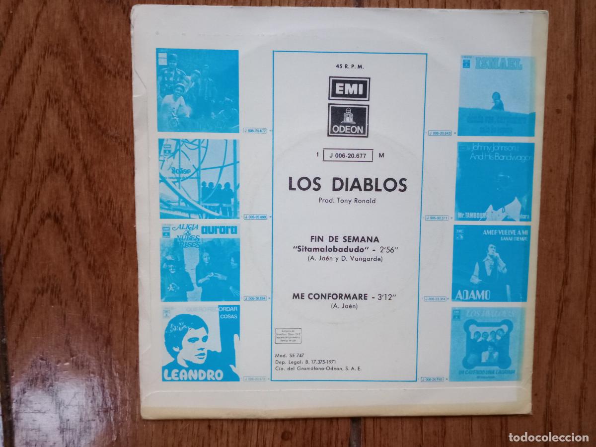 Discos de vinilo: Los Diablos - fin de semana + me conformar&eacute; - Foto 2