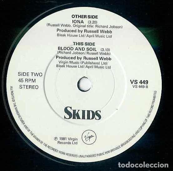 Discos de vinilo: Skids &ndash; Iona - 7&rdquo; - Alternative Rock, Folk Rock - Foto 3