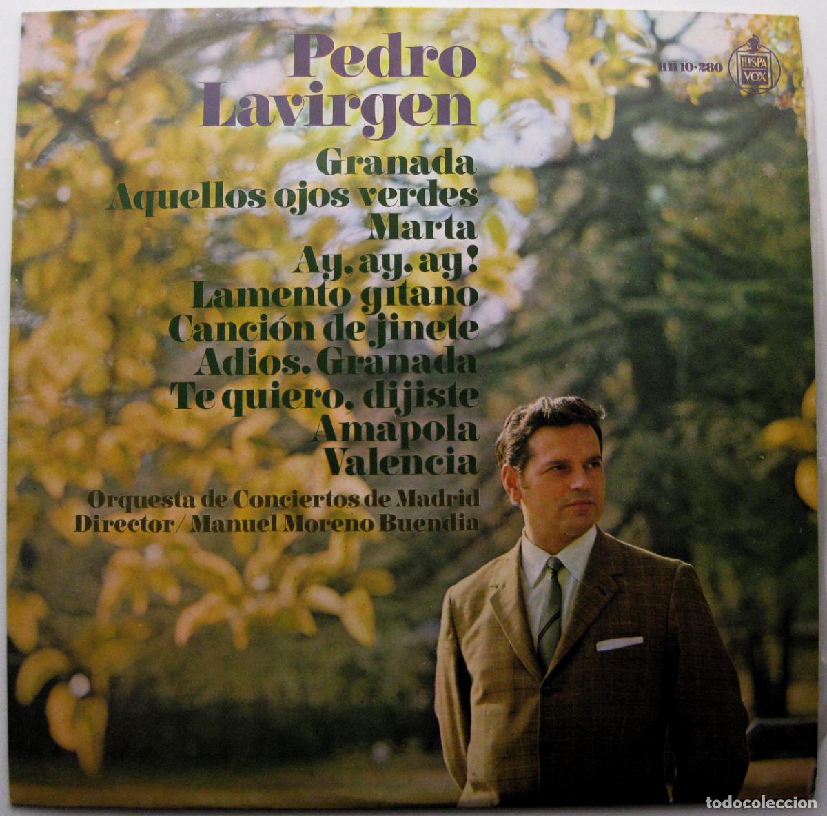 Discos de vinilo: Pedro Lavirgen - Exitos de Siempre - Granada - LP Hispavox 1967 BPY - Foto 1