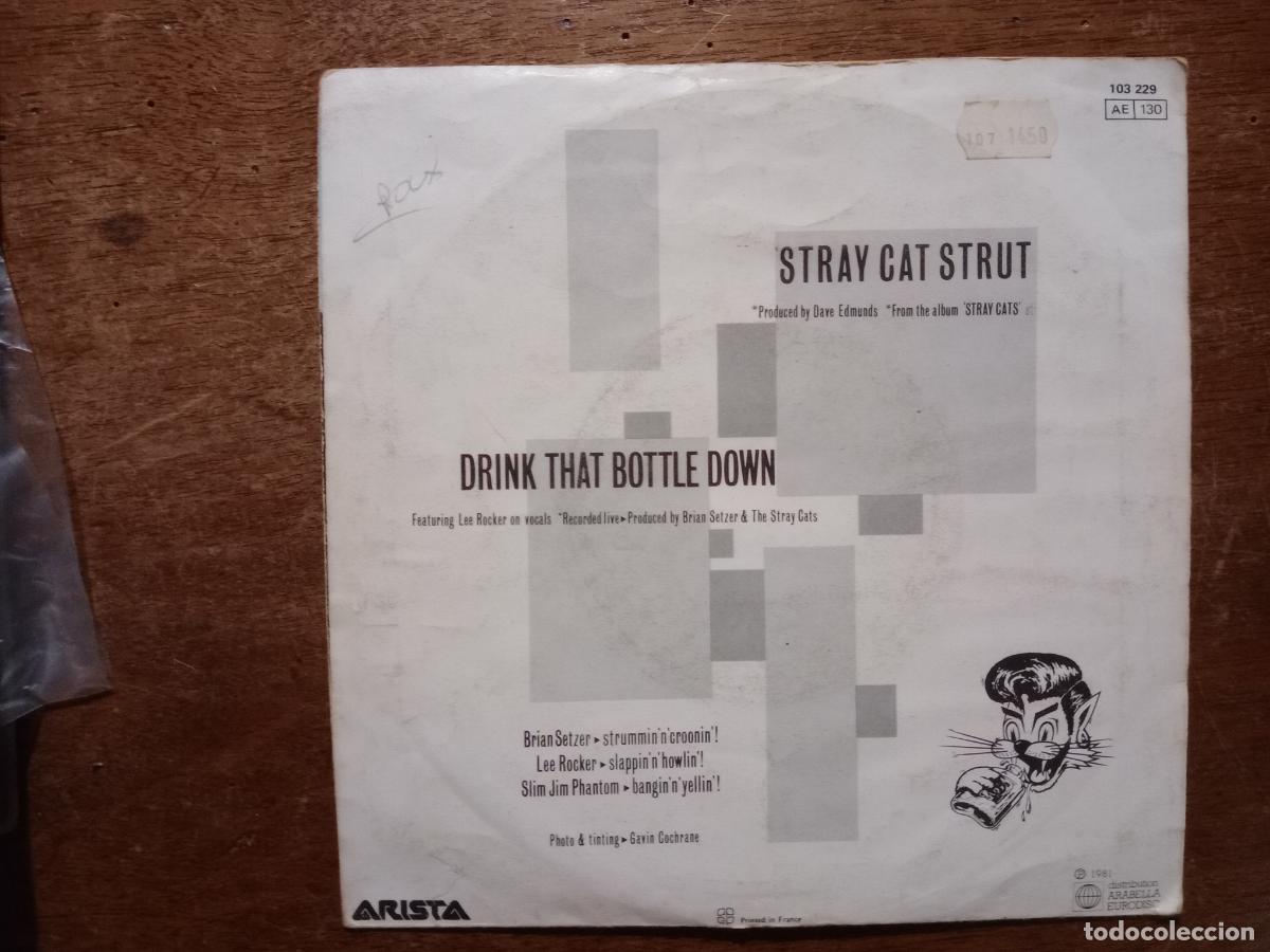 Discos de vinilo: Stray Cats - strut + drink that bottle down - Foto 2