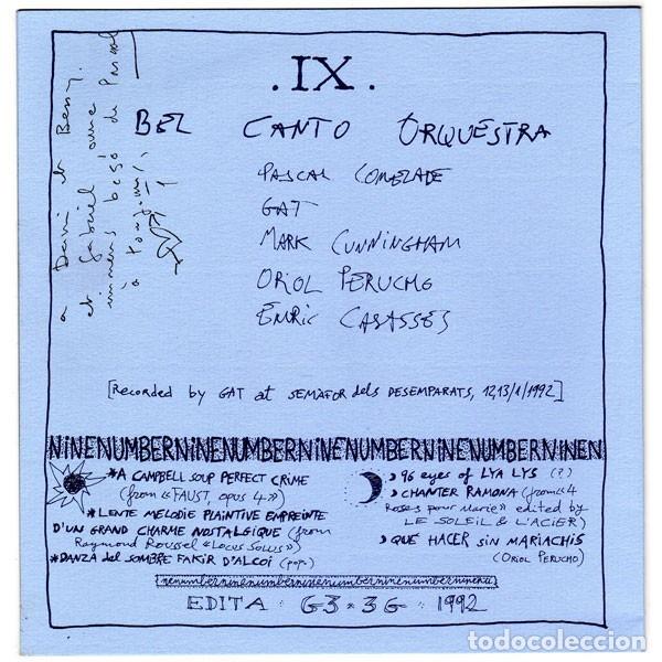 Discos de vinilo: Bel Canto Orquestra &ndash; IX El Ermita&ntilde;o - Foto 2