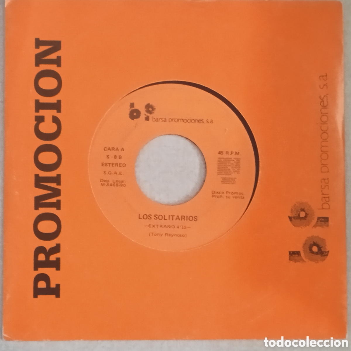 Discos de vinilo: LOS SOLITARIOS - Extra&ntilde;o (1990) disco vinilo - Foto 3