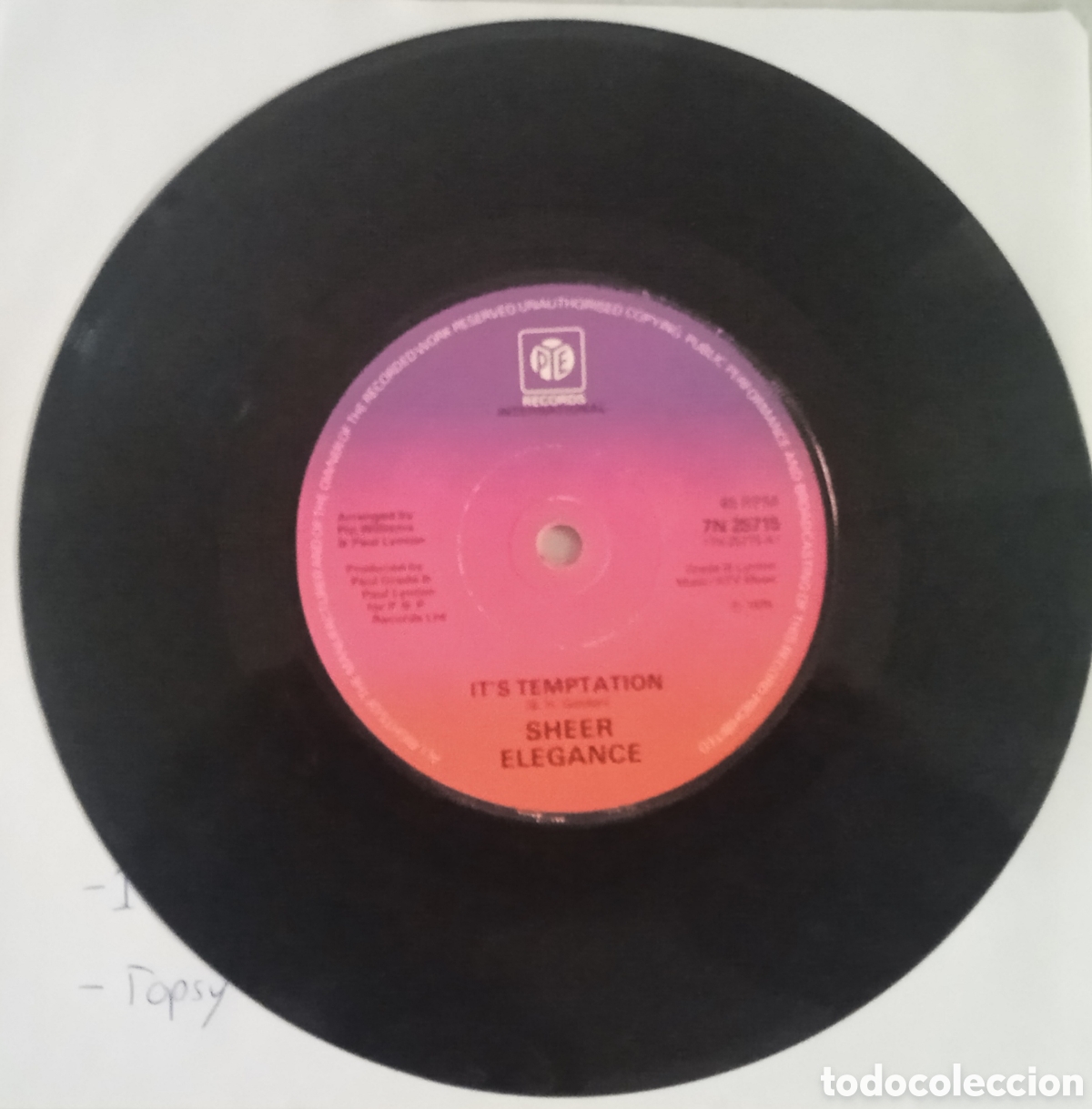 Discos de vinilo: SHEER ELEGANCE - Its temptation (1976) disco vinilo - Foto 1