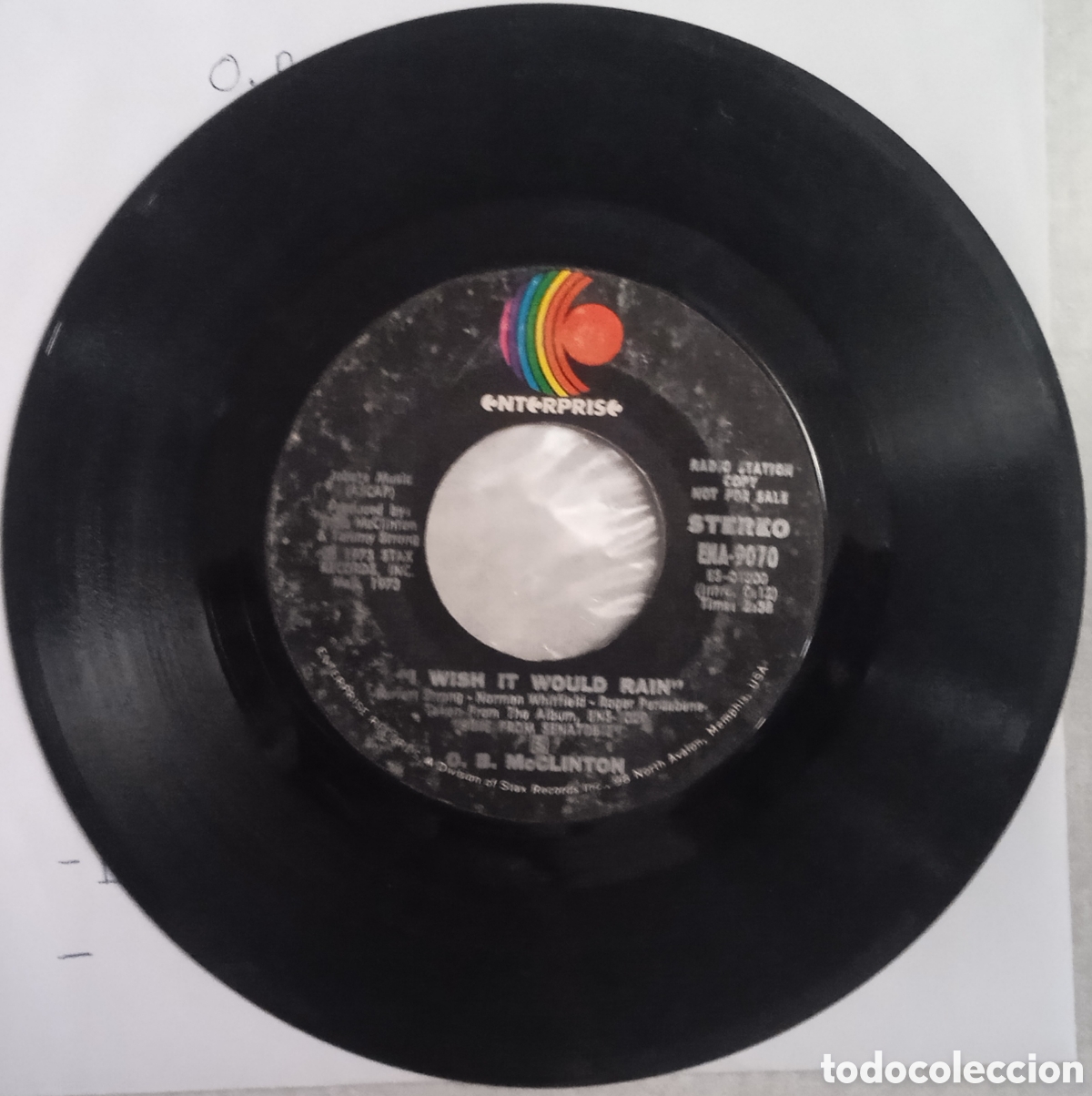 Discos de vinilo: O. B. McCLINTON - I wish It would rain (1973) - Foto 2