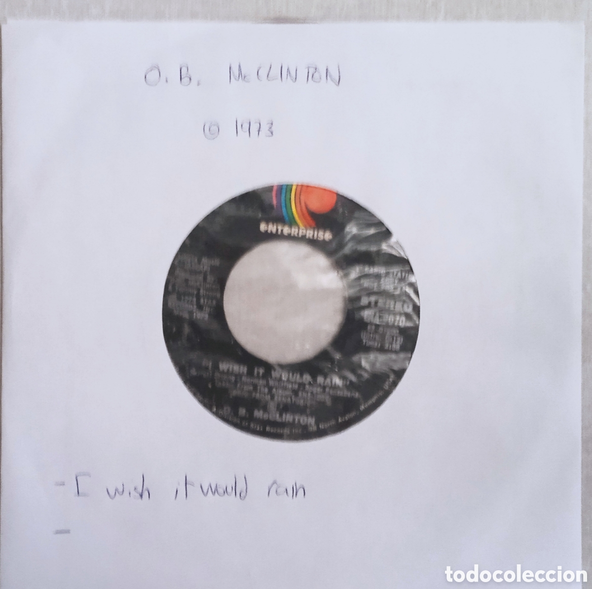 Discos de vinilo: O. B. McCLINTON - I wish It would rain (1973) - Foto 3