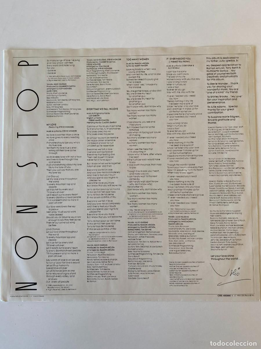 Discos de vinilo: JULIO IGLESIAS NON STOP - Foto 2