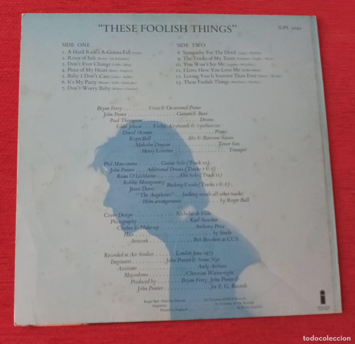 Discos de vinilo: BRYAN FERRY - THESE FOOLISH THINGS - LP - Foto 2