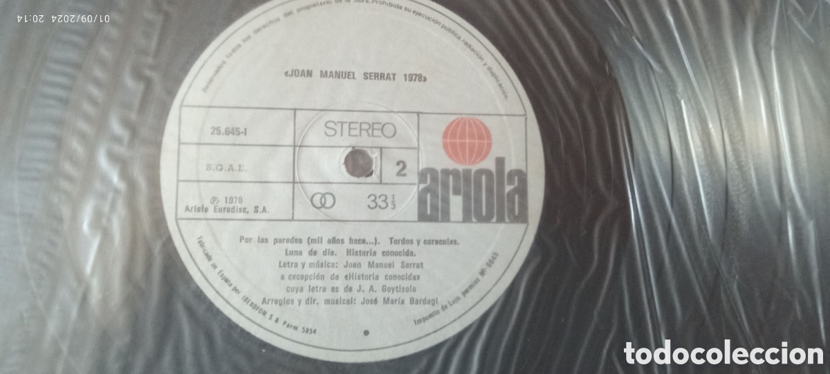 Discos de vinilo: Vinilo Joan Manuel Serrat 1978 - Foto 5