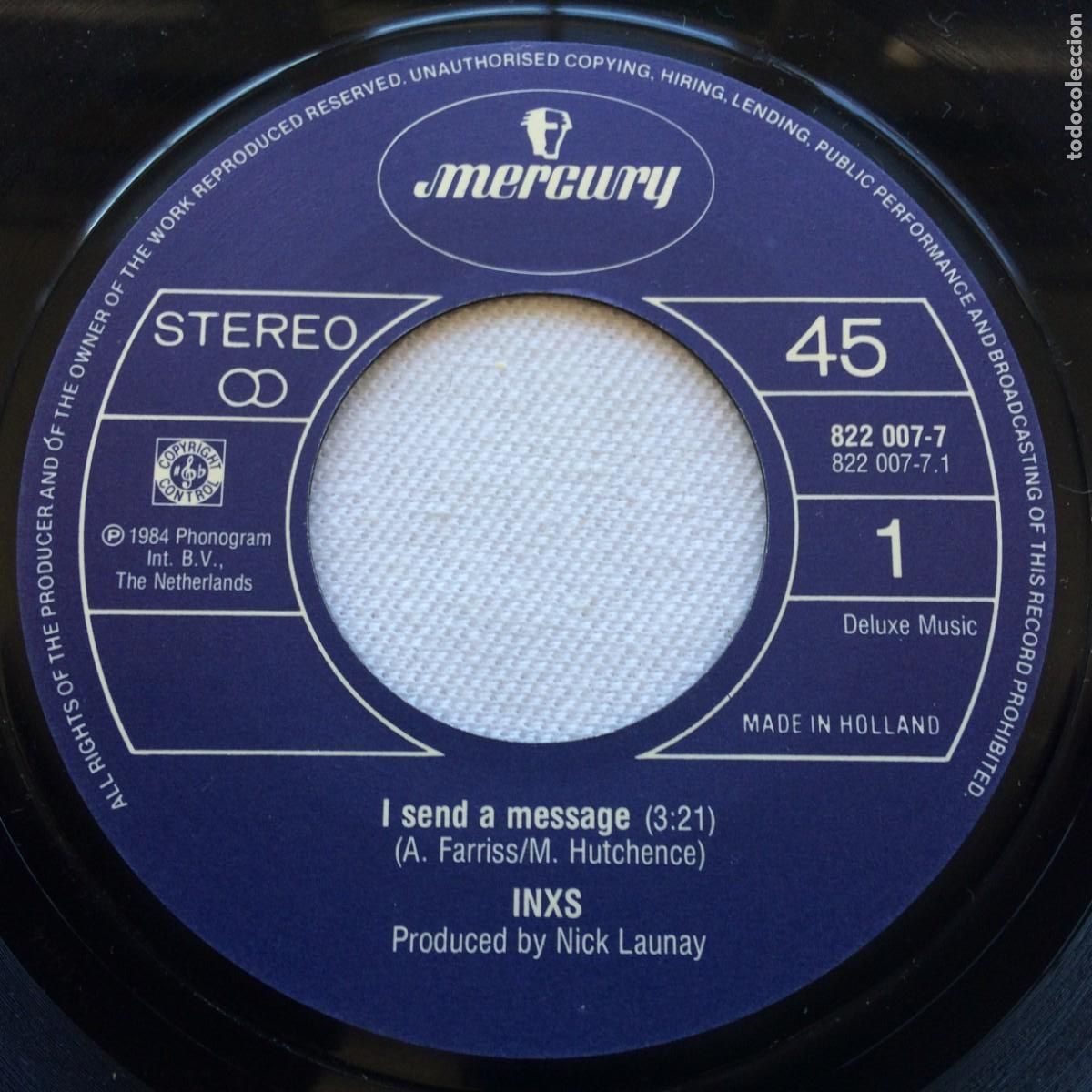 Discos de vinilo: INXS &lrm;&ndash; I Send A Message / Mechanical Holanda 1984 Mercury - Foto 3