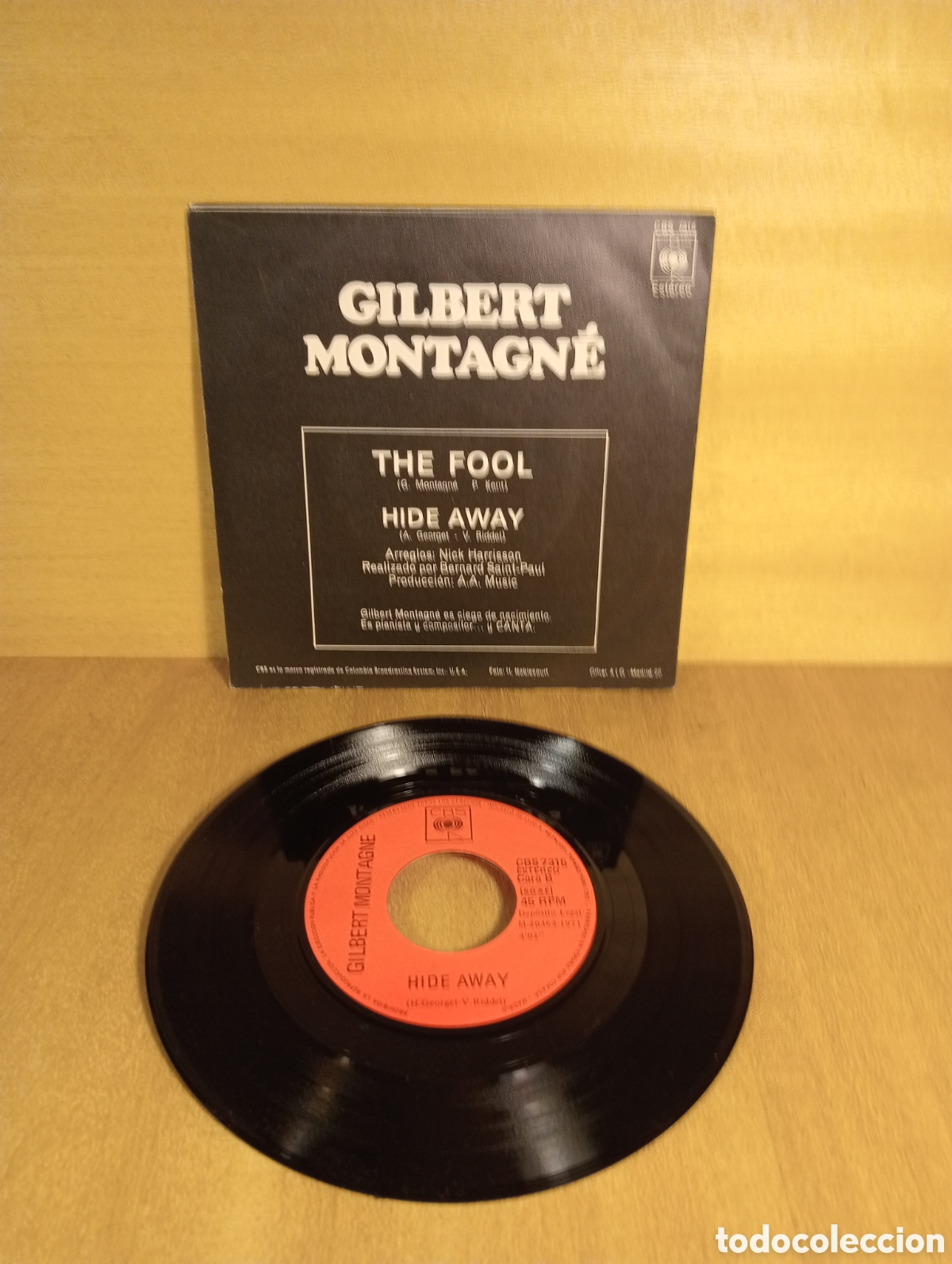 Discos de vinilo: Gilbert Montagne. The fool. Hide away. - Foto 2