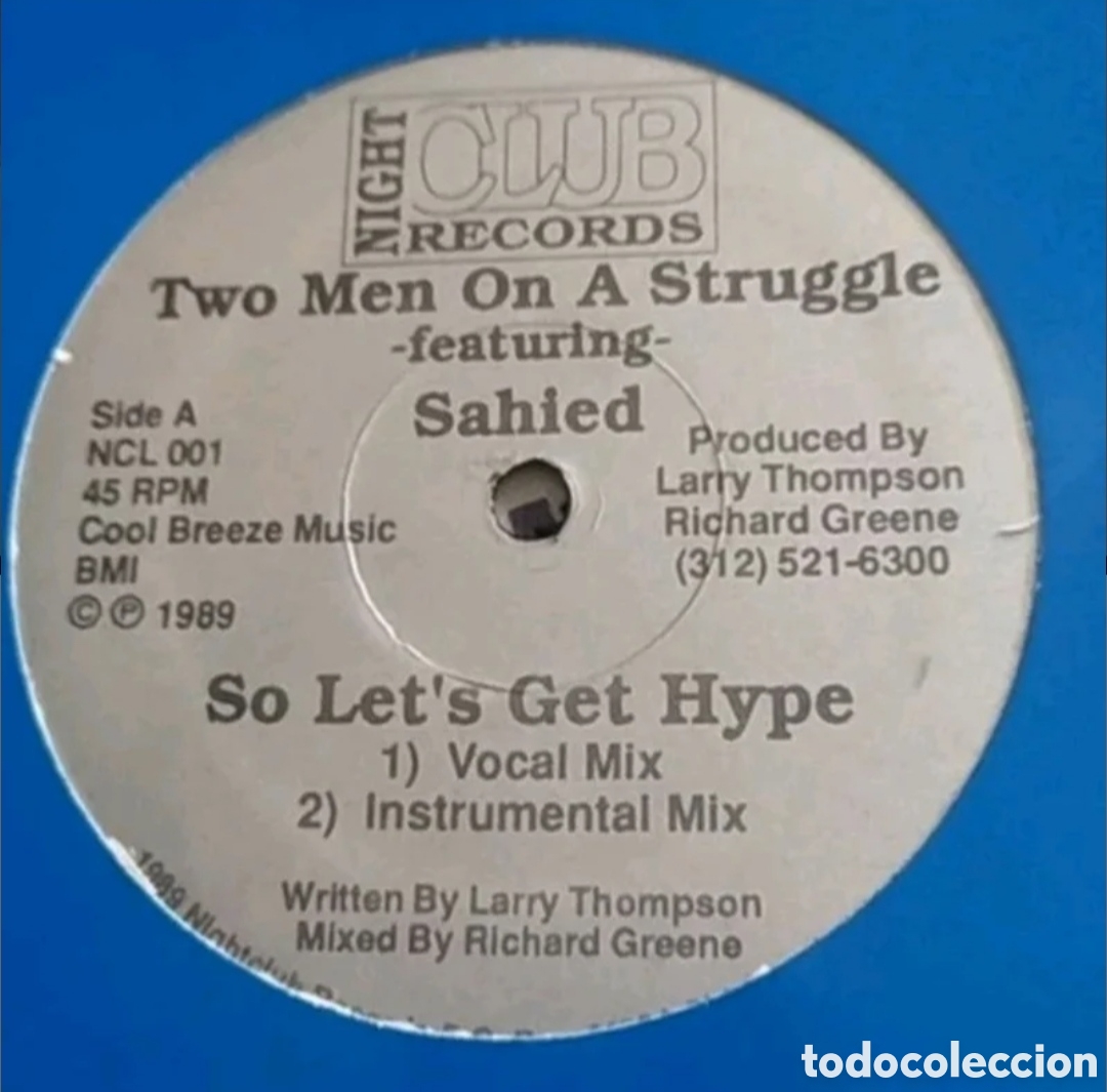 Discos de vinilo: Maxi single Two Men On A Struggle featuring Sahied. So Lets Get Hype - Foto 1