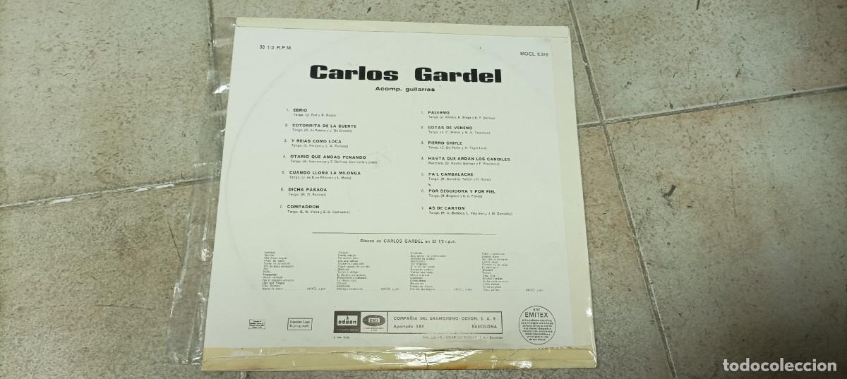 Discos de vinilo: CARLOS GARDEL - ACOMP. GUITARRAS - EBRIO emi odeon - Foto 2