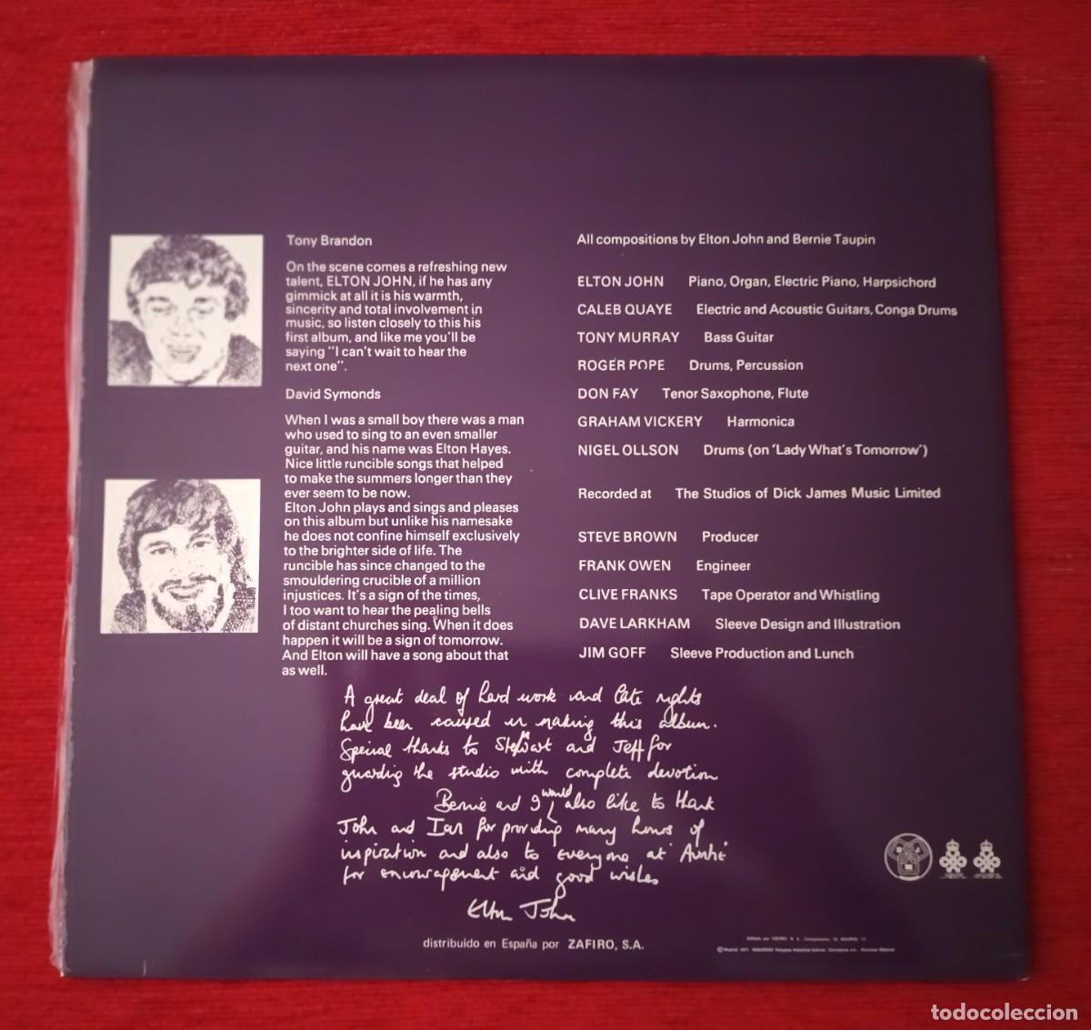 Discos de vinilo: ELTON JOHN - EMPTY SKY - LP - Foto 2