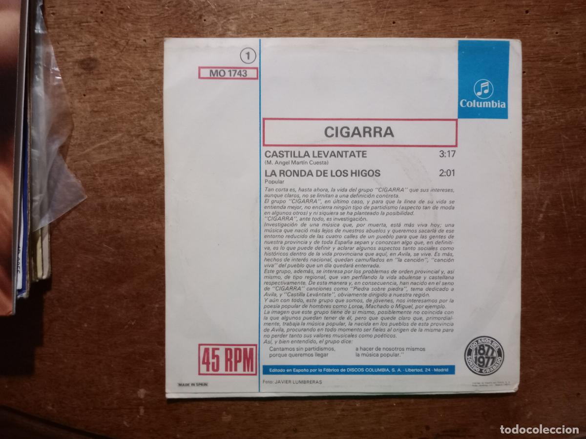 Discos de vinilo: Cigarra - Castilla lev&aacute;ntate + la ronda de los higos - Foto 2