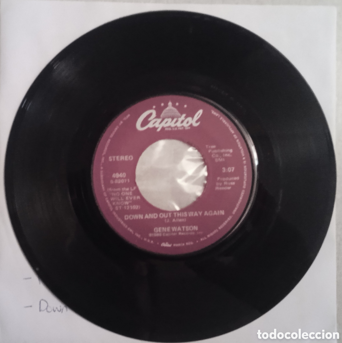 Discos de vinilo: GENE WATSON - No one will ever know (1980) disco vinilo - Foto 1