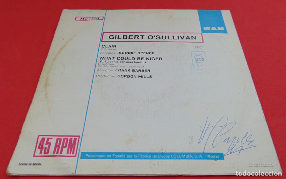 Discos de vinilo: Gilbert OSullivan &ndash; Clair - SINGLE 1972 - Foto 2
