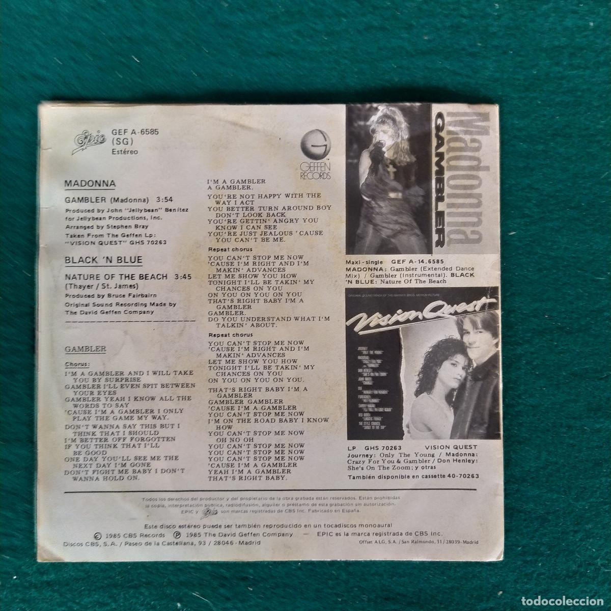 Discos de vinilo: Madonna &ndash; Gambler 1980 - Foto 2