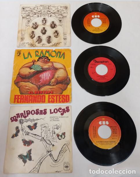 Vinyl records: 3 DISCOS DE VINILO, LA CHARANGA DEL TIO HONORIO, MARIPOSAS LOCAS, SINGLE