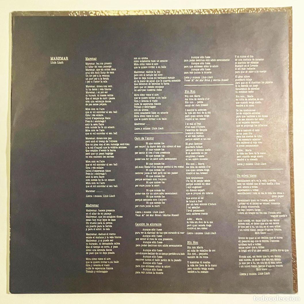Discos de vinilo: LLUIS LLACH / MAREMAR / LP 1985 / ARIOLA ESPA&Ntilde;A - Foto 4
