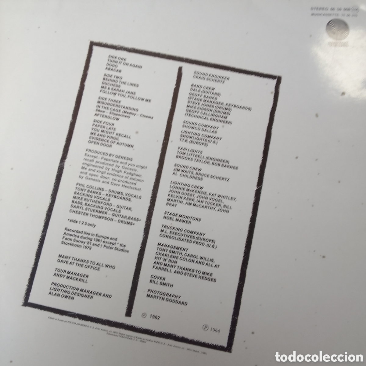 Discos de vinilo: GENESIS THREE SIDES LIVE DOBLE LP - Foto 2