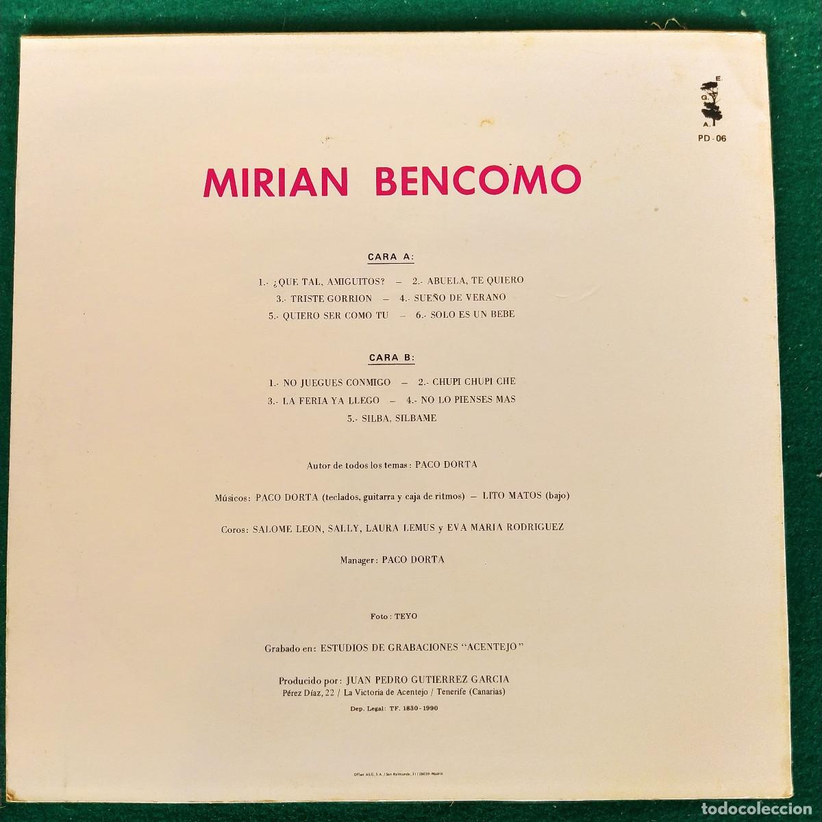 Discos de vinilo: Mirian Bencomo &ndash; Mirian Bencomo - Foto 2