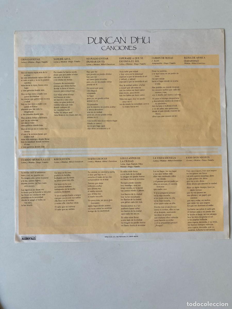 Discos de vinilo: DUNCAN DHU Canciones - Foto 4