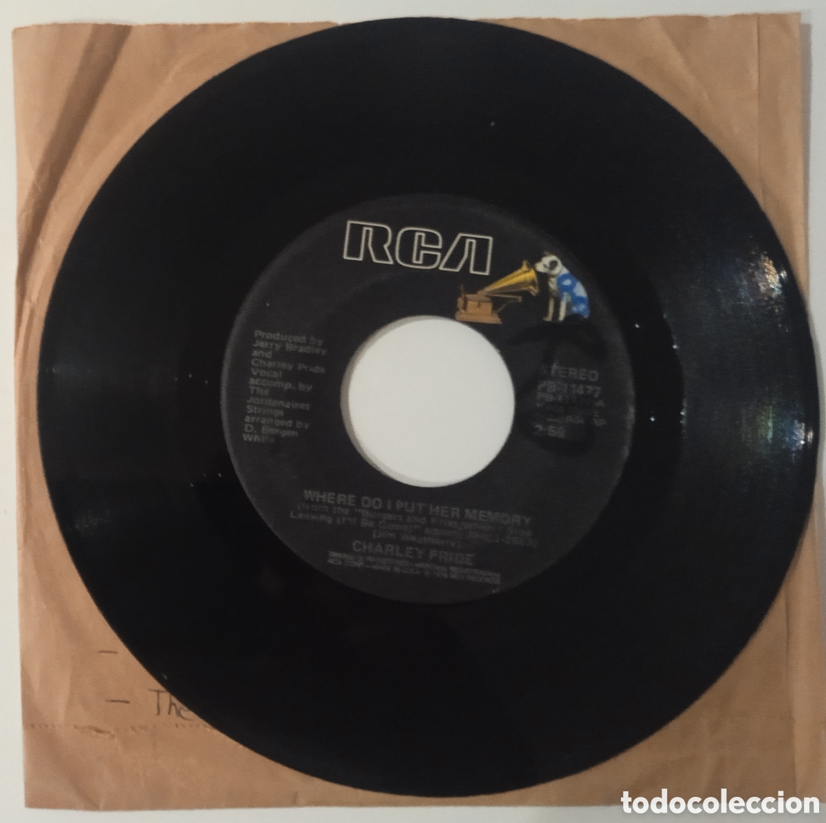 Discos de vinilo: CHARLEY PRIDE - Where do I put her memory (1978) Vinyl 7&rdquo; - Foto 1