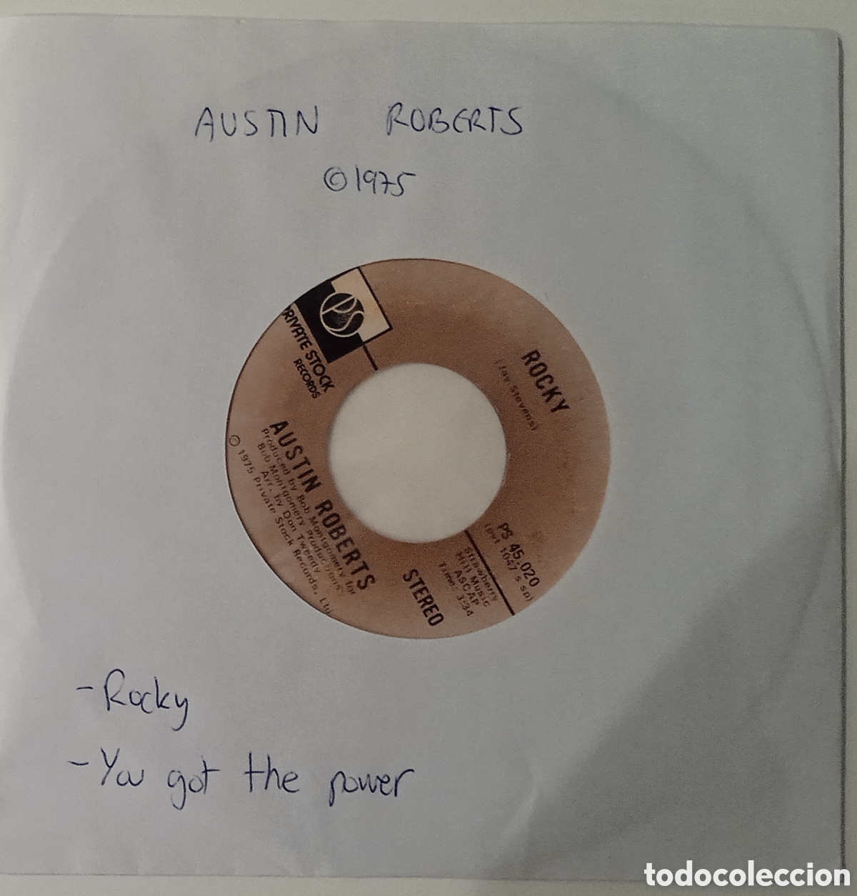 Discos de vinilo: AUSTIN ROBERTS - Rocky (1975) disco vinilo - Foto 3