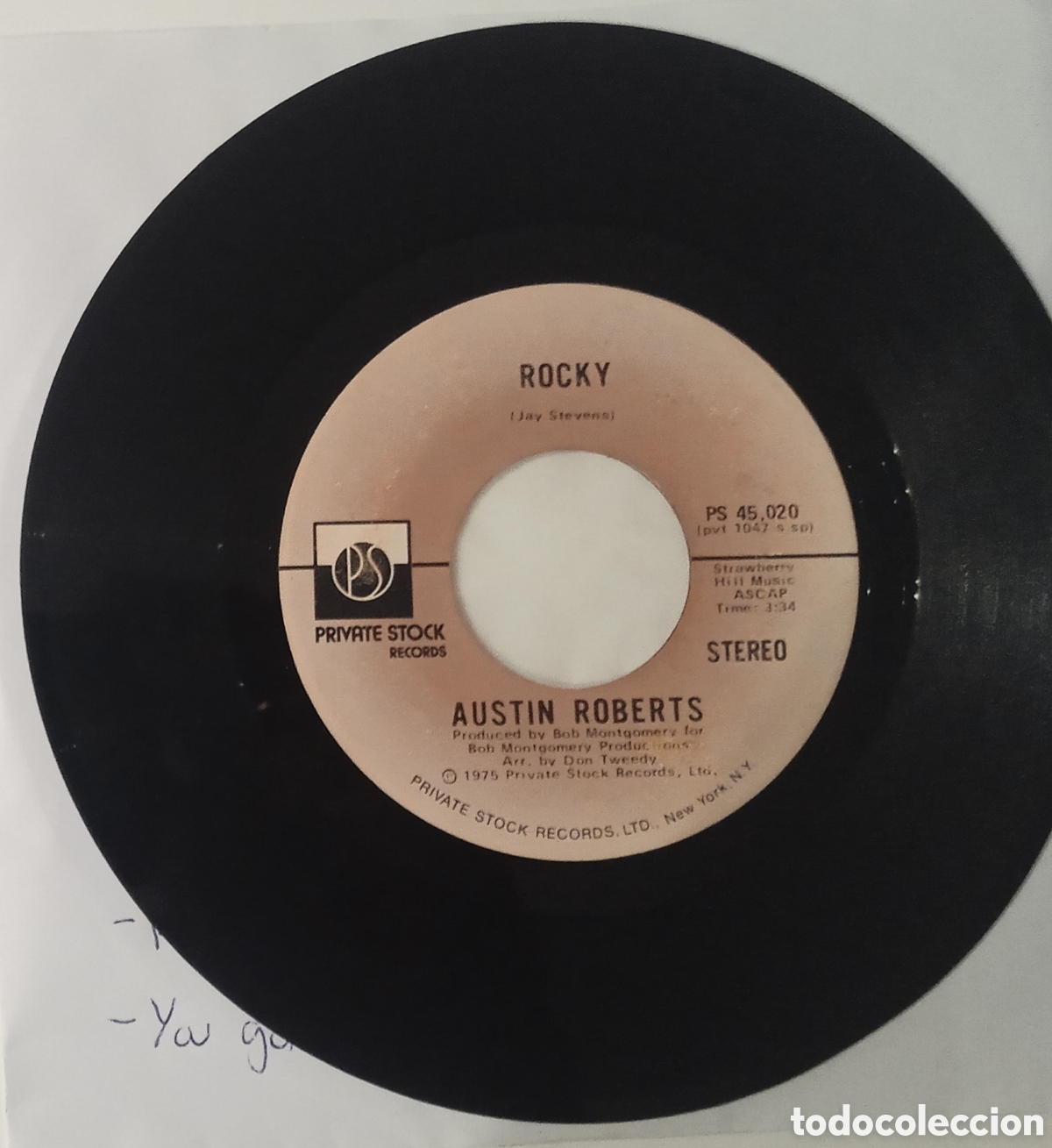 Discos de vinilo: AUSTIN ROBERTS - Rocky (1975) disco vinilo - Foto 1