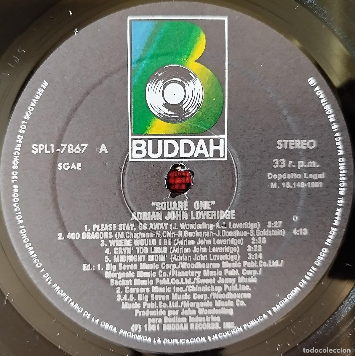 Discos de vinilo: ADRIAN JOHN LOVERIDGE ** Square One ** VINILO LP 1981 (SIN PORTADA) - Foto 1