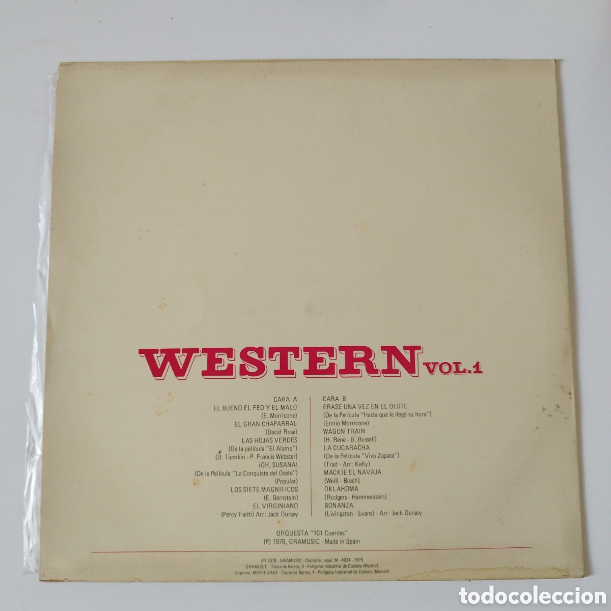 Discos de vinilo: VINILO LP / WESTERN VOL 1 / GRAMUSIC - Foto 2